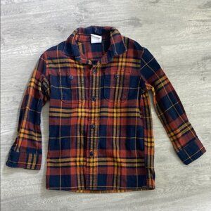 GAP kids boys flannel buttoned long sleeve organic cotton size XS 4-5